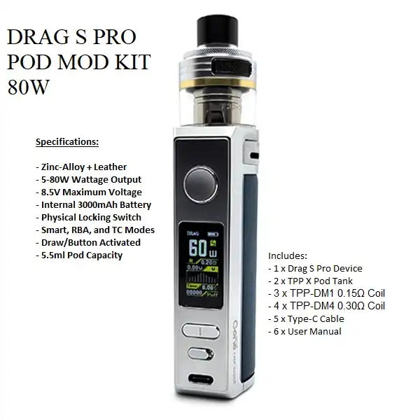 Voopoo DRAG S PRO POD MOD KIT 80W 3000mAh at Angél Vapes 0300-2151614