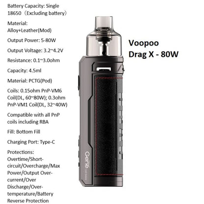 Voopoo Drag X 80W Mod Pod Kit at Angél Vapes 0300-2151614