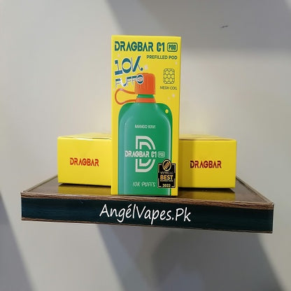 Dragbar C1 Disposable Vape 50mg 10000 puff Mango Kiwi Flavor Cartridge