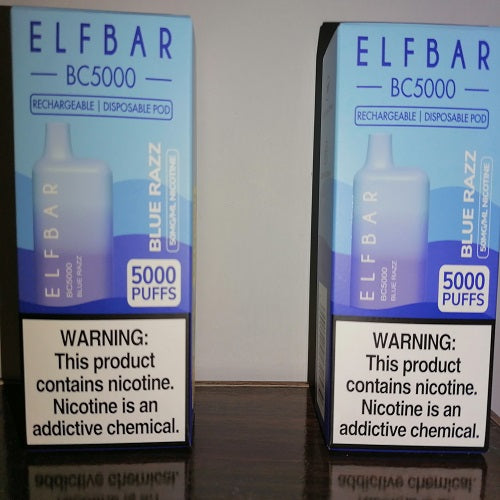 Elfbar BC5000 Disposable Vape 50mg Blue Razz Best Price Angél Vapes