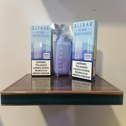 Elfbar BC5000 Disposable Vape 50mg Blue Razz Best Price Angél Vapes