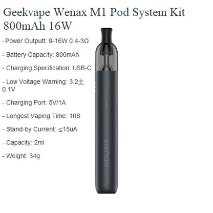 GeekVape Wenax M1 Pod System Kit 800mAh 16W at Angél Vapes