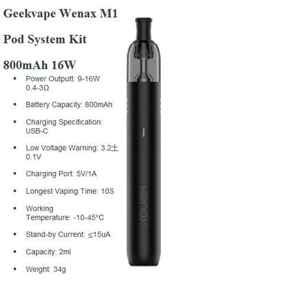 GeekVape Wenax M1 Pod System Kit 800mAh 16W at Angél Vapes