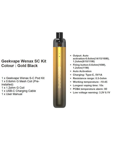 GeekVape Wenax SC Kit 16Watt 1100mAh at Angél Vapes