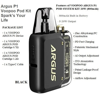 VOOPOO ARGUS P1 POD SYSTEM KIT 20W 800mAh best price Angél Vapes