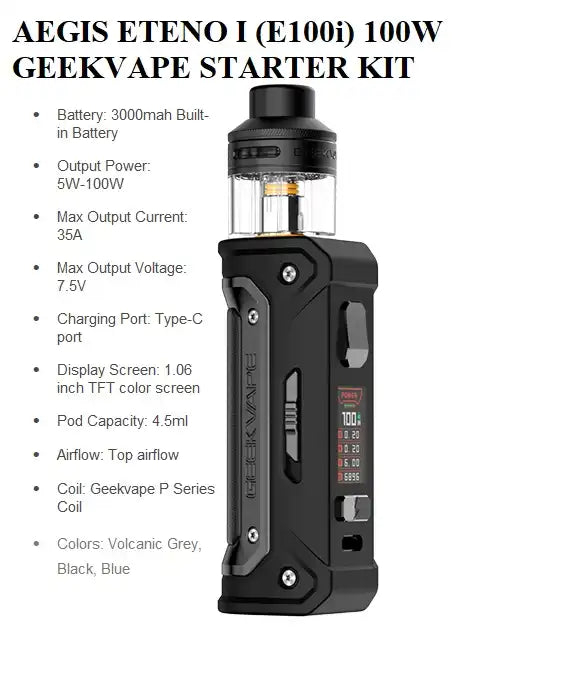 GeekVape AEGIS ETENO I (E100i) 100W Kit at Angél Vapes