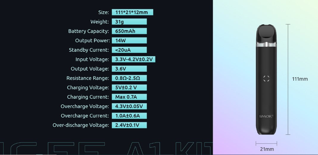 SMOK IGEE A1 650mAh 14 Watt at Angél Vapes